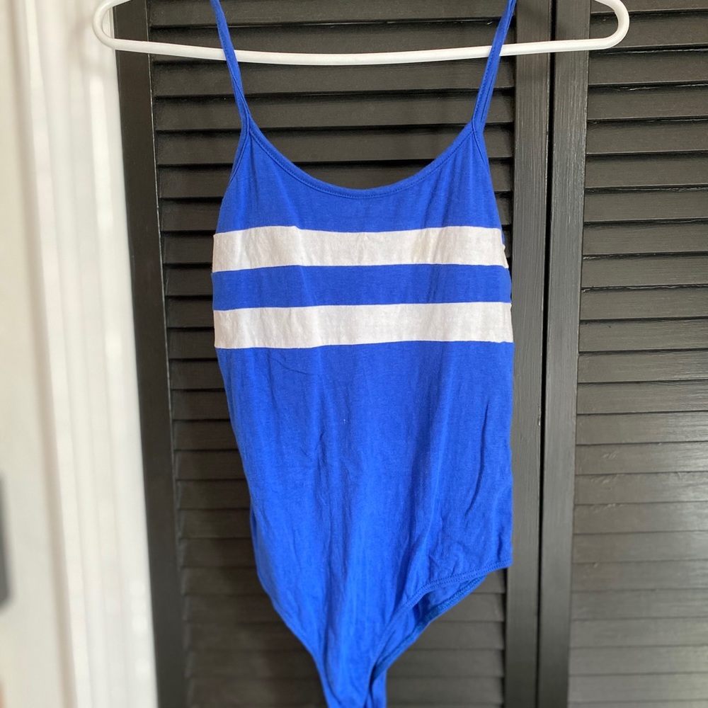 Forever 21 Blue and White Bodysuit